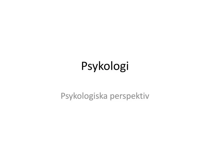 psykologi