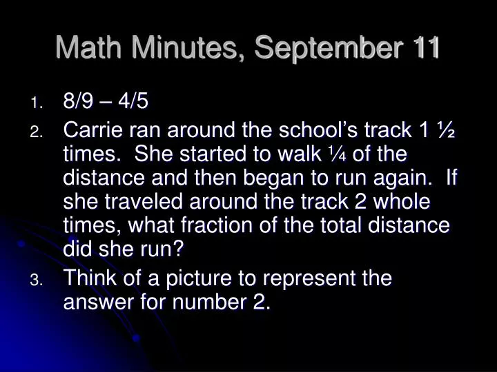 math minutes september 11