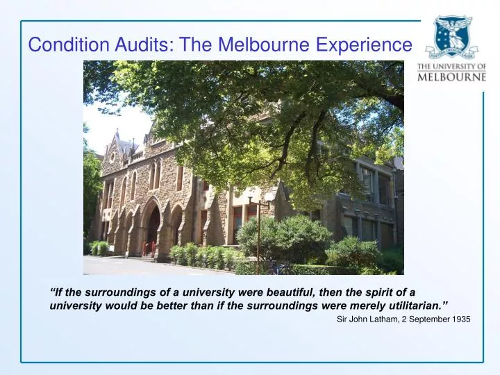 condition audits the melbourne experience