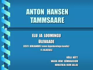 anton hansen tammsaare