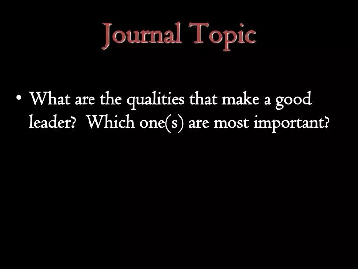 journal topic