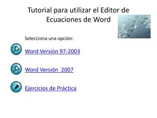 tutorial para utilizar el editor de ecuaciones de word