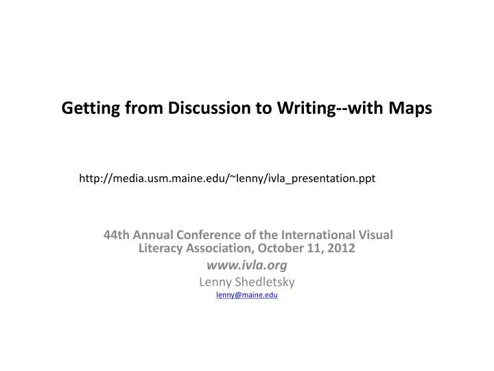 getting from discussion to writing with maps