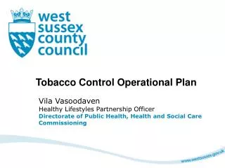 Tobacco Control Operational Plan