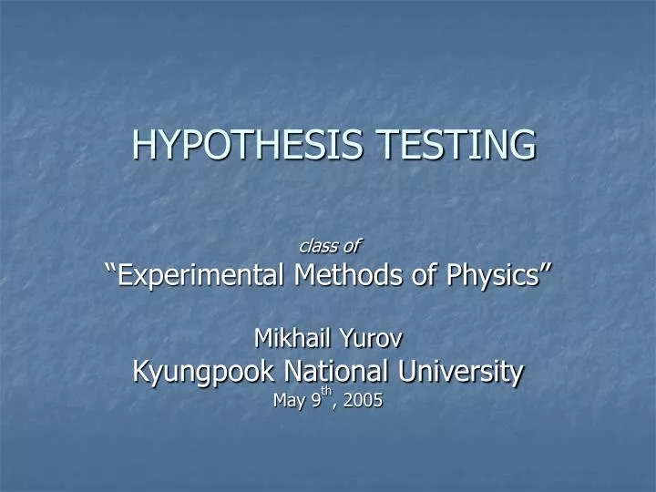 hypothesis testing