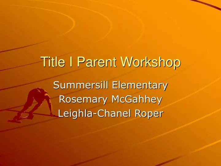 title i parent workshop