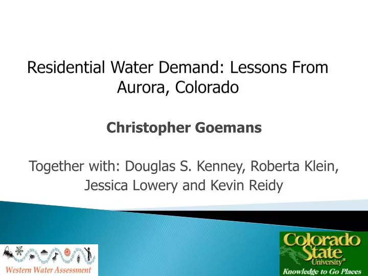 residential water demand lessons from aurora colorado