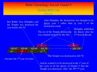 Bible Chronology Solved: Daniel 9 The Real Bible Code Daniel Gregg