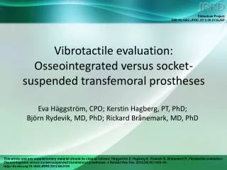 Vibrotactile evaluation: Osseointegrated versus socket-suspended transfemoral prostheses