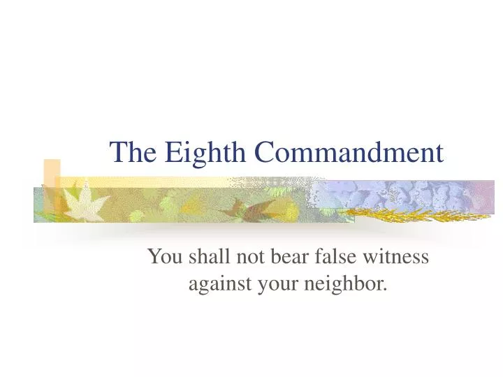 the eighth commandment