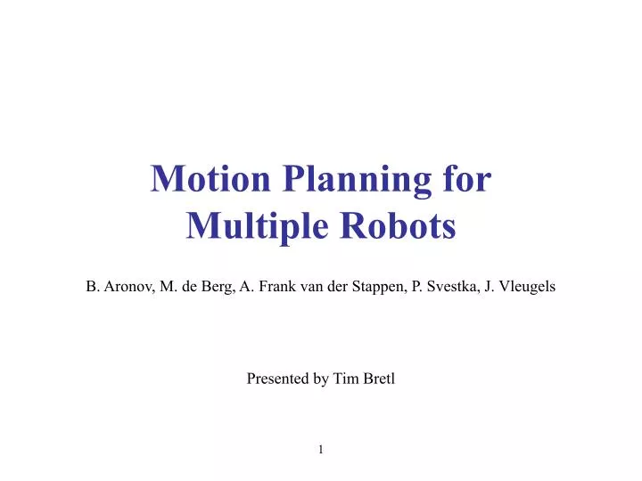 motion planning for multiple robots