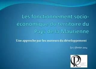 les fonctionnement socio conomique du territoire du pays de la maurienne