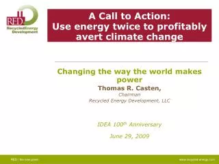 A Call to Action: Use energy twice to profitably avert climate change