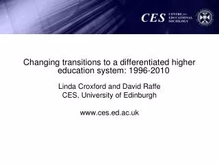 Changing transitions to a differentiated higher education system: 1996-2010