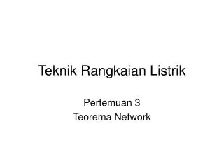 teknik rangkaian listrik