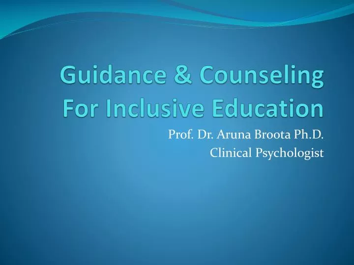 guidance counseling for inclusive education