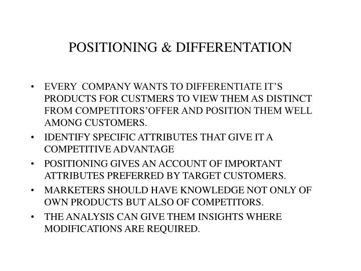 positioning differentation