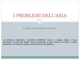 i problemi dell aria