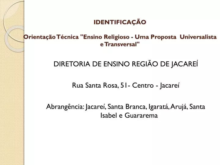 identifica o orienta o t cnica ensino religioso uma proposta universalista e transversal