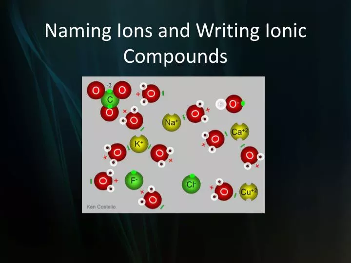 naming ions and writing ionic compounds