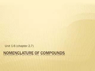 Nomenclature of compounds