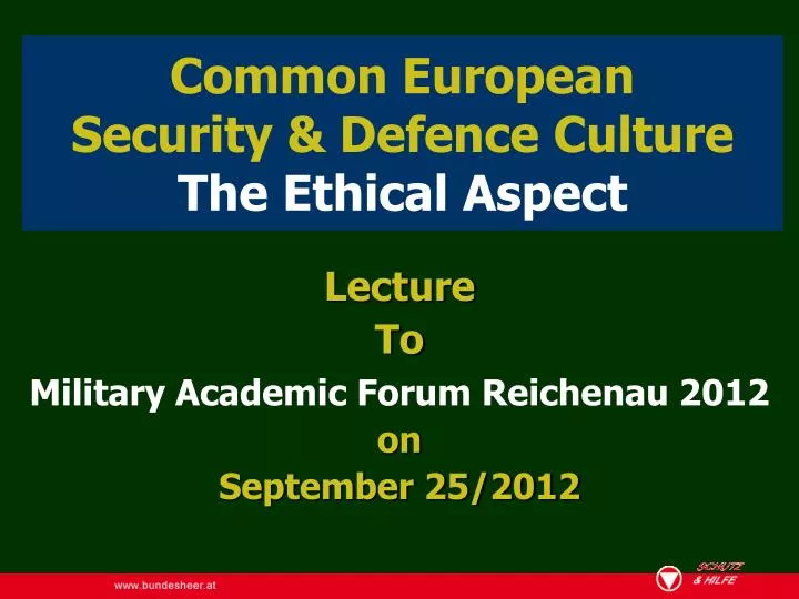 common european security defence culture the ethical aspect