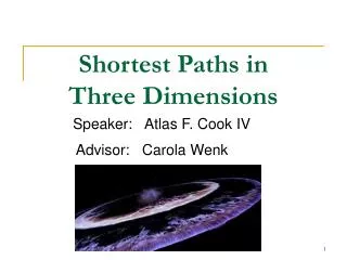Shortest Paths in Three Dimensions
