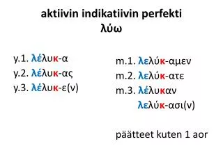aktiivin indikatiivin perfekti