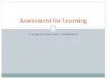 Assessment for Learning - slide 1