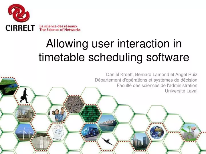 allowing user interaction in timetable scheduling software