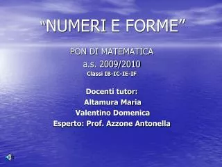 numeri e forme