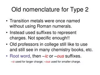 Old nomenclature for Type 2