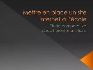 mettre en place un site internet l cole