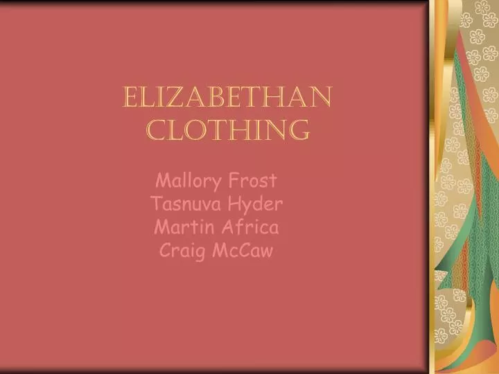elizabethan clothing