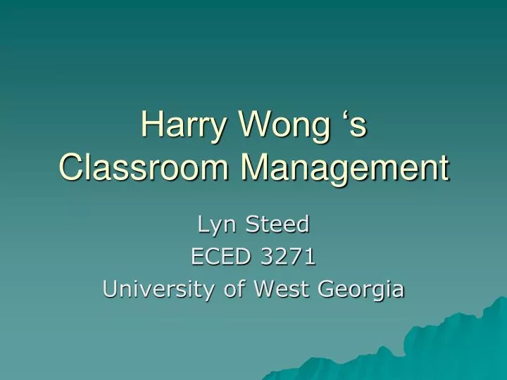 harry wong s classroom management