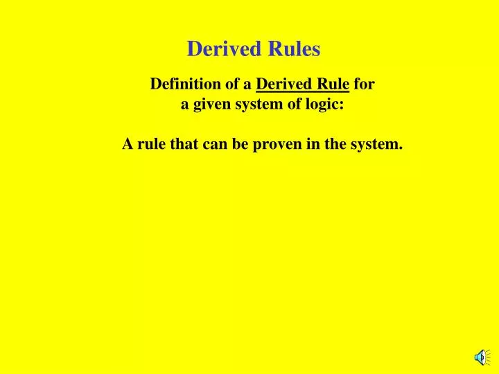 derived rules