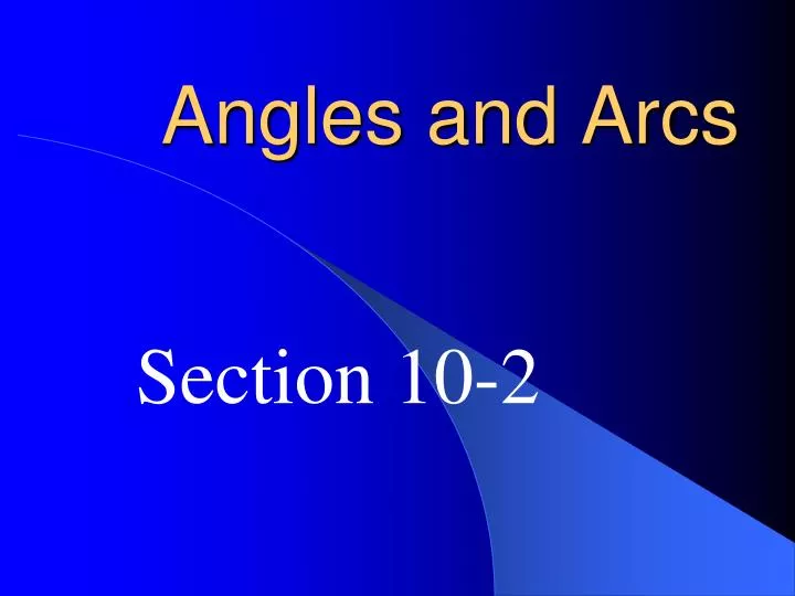 angles and arcs