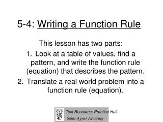 5-4: Writing a Function Rule