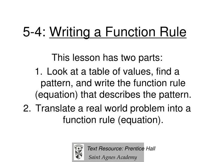 5 4 writing a function rule