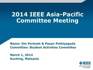 2014 IEEE Asia-Pacific Committee Meeting