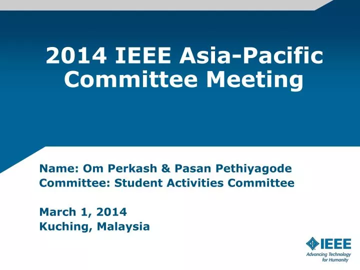 2014 ieee asia pacific committee meeting