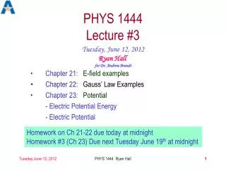 PHYS 1444 Lecture #3
