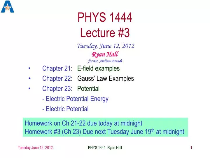 phys 1444 lecture 3