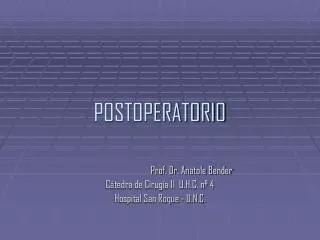 postoperatorio