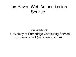 The Raven Web Authentication Service