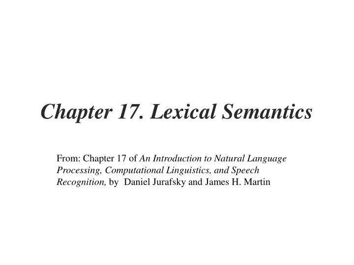 chapter 17 lexical semantics