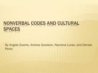 Nonverbal codes and cultural spaces