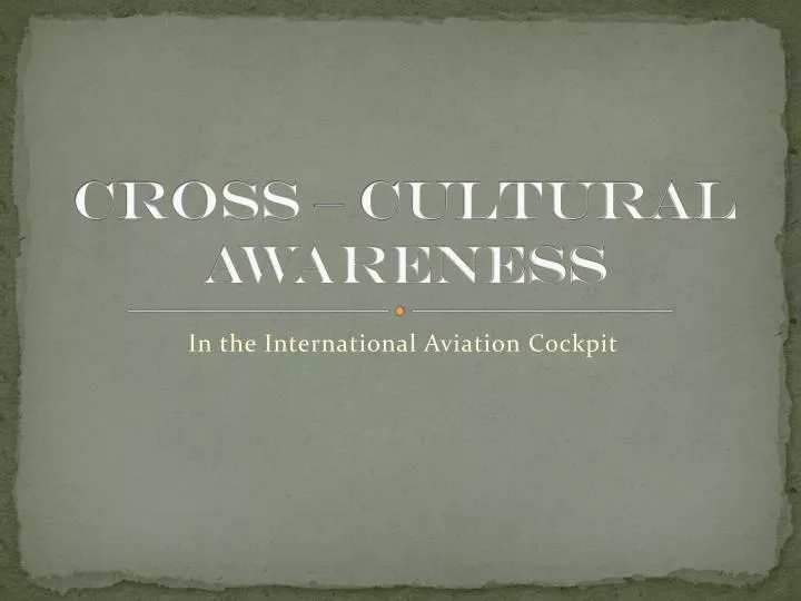 cross cultural awareness