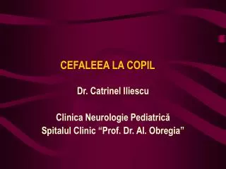 cefaleea la copil