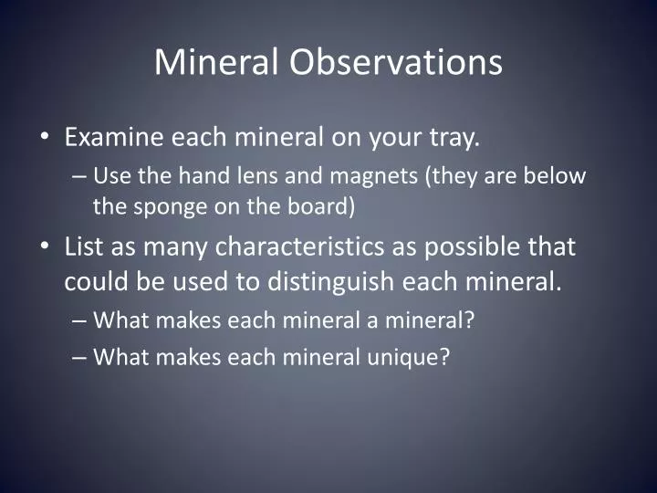 mineral observations